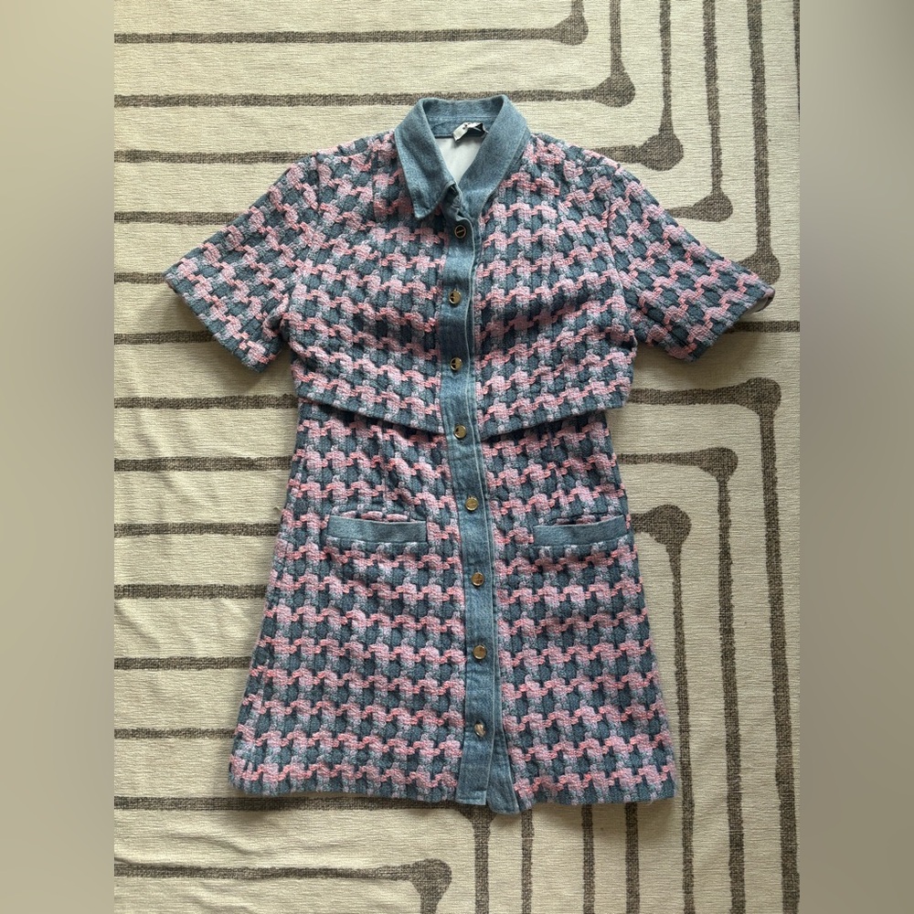 Sandro Amadora Denim Tweed Dress - Picture 9 of 12